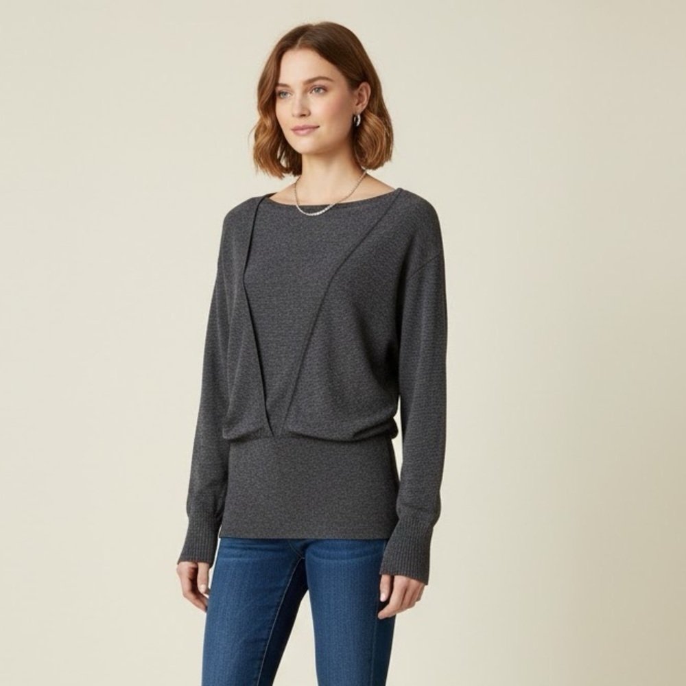 Escada Gray Long Sleeve Top | Size EU 36